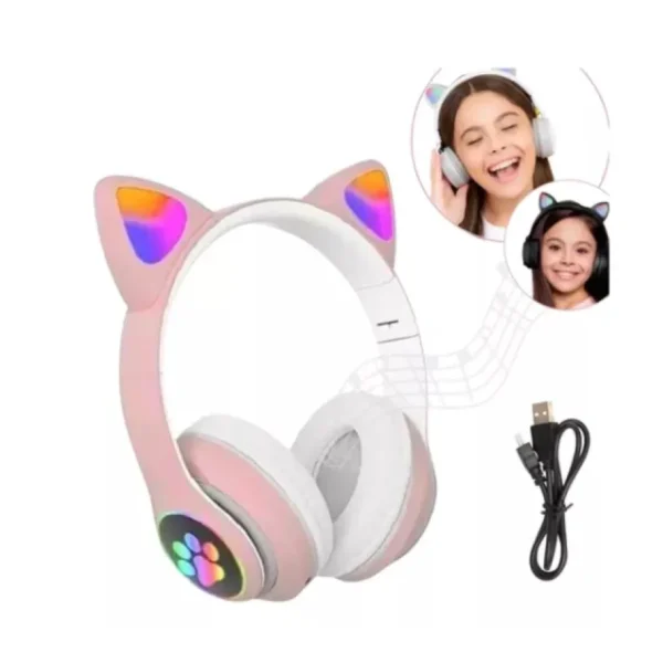Fone Gatinho Sem Fio Com Led Infantil Gato - Image 8